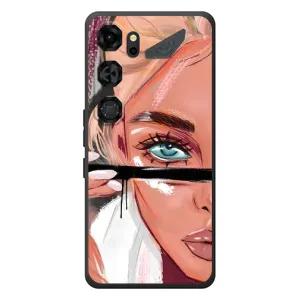 Силиконовый Чехол на ZTE Nubia Neo 5 GT 5G с картинкой Стильных Девушек (Девушка и ресницы)