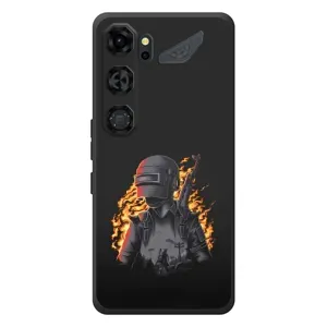 Силиконовый чехол с картинкой "Герой Pubg" на ZTE Nubia Neo 5 GT 5G (В огне)