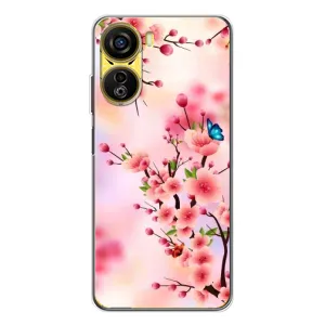 Чехол с принтом САКУРЫ на ZTE Nubia Neo 5G (Бабочки на сакуре)
