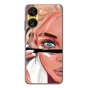 Силіконовый Чохол на ZTE Nubia Neo 5G з картинкой Модных девушек (Дівчина та вії)