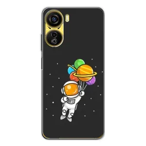 Силиконовый Чехол с принтом "Космонавты" на ZTE Nubia Neo 5G (Космонавт с шариками)