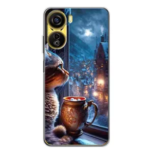 Чехлы на Новый Год ZTE Nubia Neo 5G (Кот новогодний)
