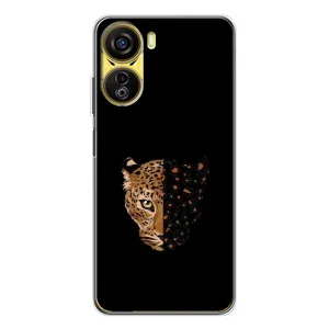 Чехол с леопардовым принтом на ZTE Nubia Neo 5G (Леопард на черном)