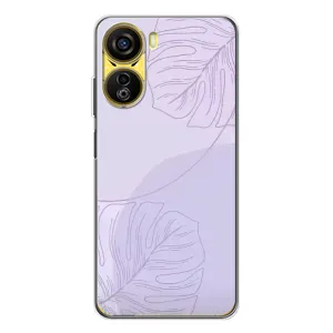 Чехол цветочный дизайн для ZTE Nubia Neo 5G (Монстера фиолетовая)