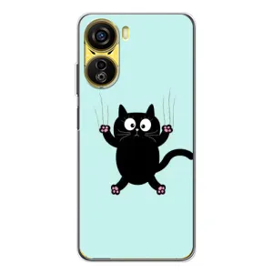 Силиконовый чехол с котиком для ZTE Nubia Neo 5G (Падающий кот)