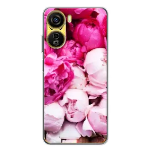 Силиконовый бампер с принтом (цветочки) на Нубия Нео 5G (Пионы)