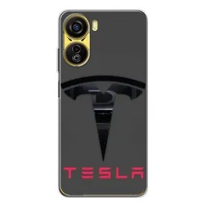 Силіконовий бампер з картинкою машини на ZTE Nubia Neo 5G (Logo TESLA)