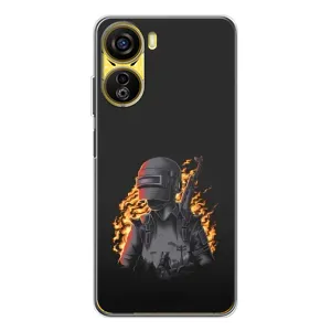 Силиконовый чехол с картинкой "Герой Pubg" на ZTE Nubia Neo 5G (В огне)
