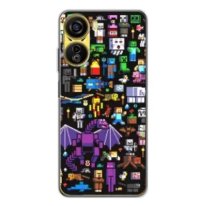 Чехол майнкрафт для ZTE Nubia Neo 5G (Все персонажи)