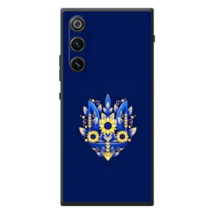 Чохол з картинкою (Патріотичний ГЕРБ) на ZTE Nubia RedMagic 10 Air (Герб в квітах)