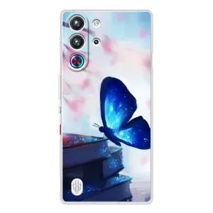 Силиконовый бампер с картинкой животных для ZTE Nubia RedMagic 10 Pro (Бабочка синяя)
