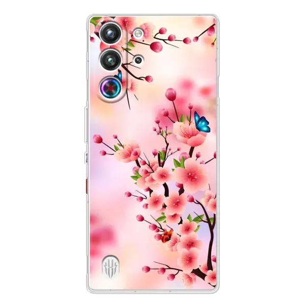 Чехол с рисунком «Бабочки на сакуре» для ZTE Nubia RedMagic 10 Pro Чехол с рисунком «Бабочки на сакуре» для ZTE Nubia RedMagic 10 Pro