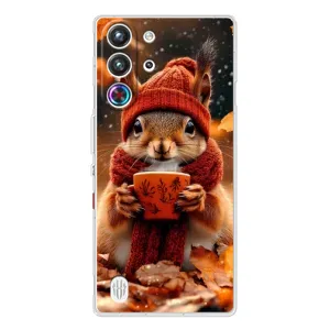 Печатный чехол «Зверята с кофе» для ZTE Nubia RedMagic 10 Pro (Белка с кофе)