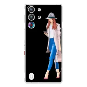 Чехол с картинкой Модные Девчонки ZTE Nubia RedMagic 10 Pro (Девушка со смартфоном)