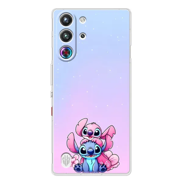 Чехол с рисунком «Энджл и Стич» для ZTE Nubia RedMagic 10 Pro Чехол с рисунком «Энджл и Стич» для ZTE Nubia RedMagic 10 Pro
