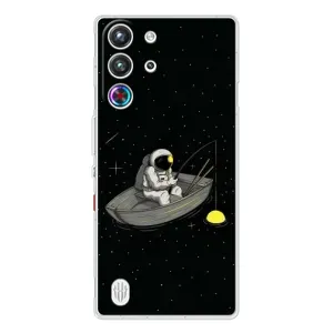 Силиконовый Чехол с принтом "Космонавты" на ZTE Nubia RedMagic 10 Pro (Космонавт на рыбалке)