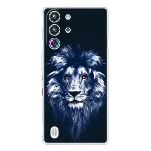 Чехол с картинкой на ZTE Nubia RedMagic 10 Pro (Лев - синий)
