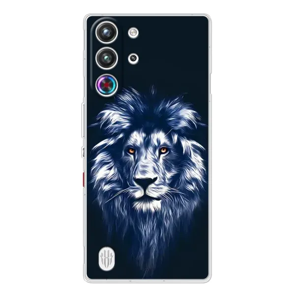 Чехол с рисунком «Лев - синий» для ZTE Nubia RedMagic 10 Pro Чехол с рисунком «Лев - синий» для ZTE Nubia RedMagic 10 Pro