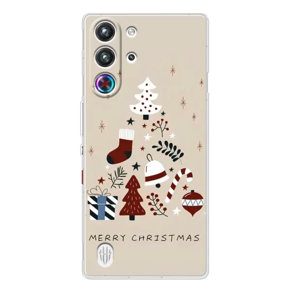 Чехол с рисунком «Merry Christmas» для ZTE Nubia RedMagic 10 Pro Чехол с рисунком «Merry Christmas» для ZTE Nubia RedMagic 10 Pro