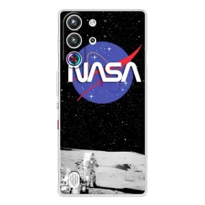 Силиконовый бампер с принтом "Наса" на ZTE Nubia RedMagic 10 Pro (Nasa на луне)
