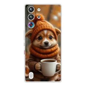 Печатный чехол «Зверята с кофе» для ZTE Nubia RedMagic 10 Pro (Собачка с кофе)