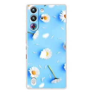 Чехол с Цветами для ZTE Nubia RedMagic 10 Pro (ромашки на голубом)