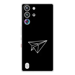 Чехол с картинками на черном фоне для ZTE Nubia RedMagic 10 Pro (Самолетик)