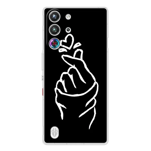Чехол с рисунком «Сердце на черном» для ZTE Nubia RedMagic 10 Pro Чехол с рисунком «Сердце на черном» для ZTE Nubia RedMagic 10 Pro