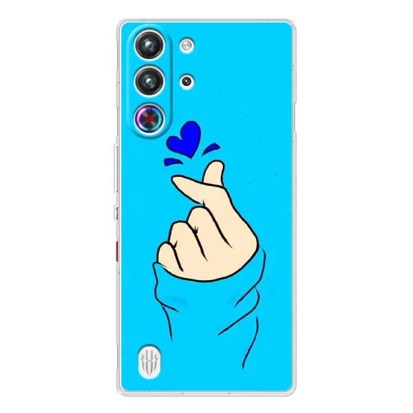 Чехол с рисунком «Сердце на синем» для ZTE Nubia RedMagic 10 Pro Чехол с рисунком «Сердце на синем» для ZTE Nubia RedMagic 10 Pro