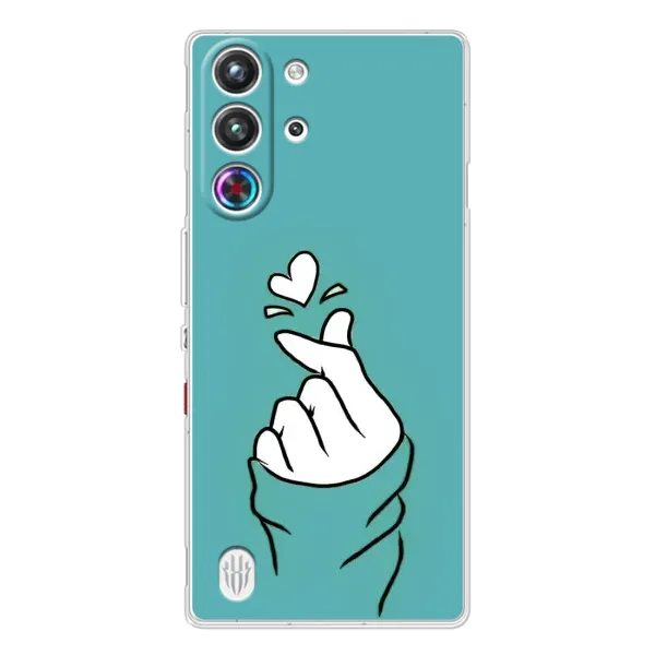 Чехол с рисунком «Сердечко на бирюзовом» для ZTE Nubia RedMagic 10 Pro Чехол с рисунком «Сердечко на бирюзовом» для ZTE Nubia RedMagic 10 Pro