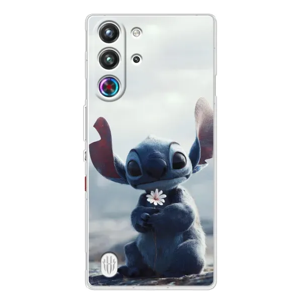 Чехол с рисунком «Стич с цветочком» для ZTE Nubia RedMagic 10 Pro Чехол с рисунком «Стич с цветочком» для ZTE Nubia RedMagic 10 Pro