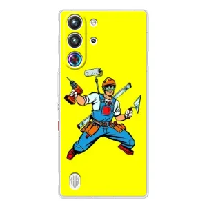 Силиконовый бампер (Работники) на ZTE Nubia RedMagic 10 Pro (Строитель)