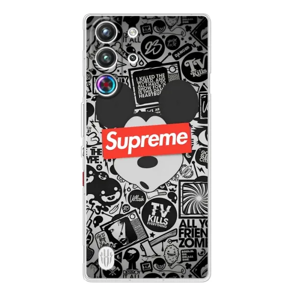 Чехол с рисунком «Supreme Маус» для ZTE Nubia RedMagic 10 Pro Чехол с рисунком «Supreme Маус» для ZTE Nubia RedMagic 10 Pro