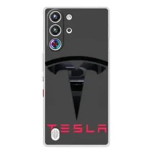 Силіконовий бампер з картинкою машини на ZTE Nubia RedMagic 10 Pro (Logo TESLA)