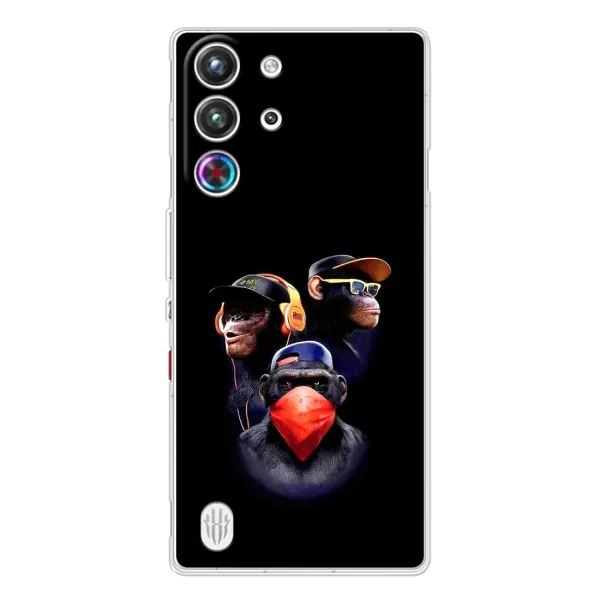 Чехол с рисунком «Три обезьяны» для ZTE Nubia RedMagic 10 Pro Чехол с рисунком «Три обезьяны» для ZTE Nubia RedMagic 10 Pro