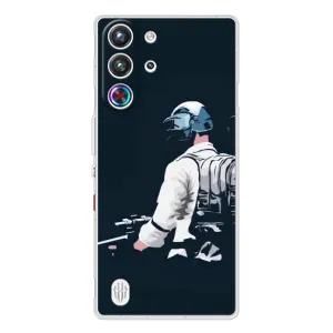 Силиконовый чехол с картинкой "Герой Pubg" на ZTE Nubia RedMagic 10 Pro (В экиперовке)