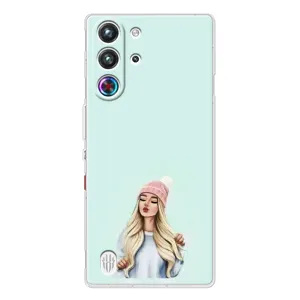 Силиконовый Чехол на ZTE Nubia RedMagic 10 Pro с картинкой Стильных Девушек (В шапке)