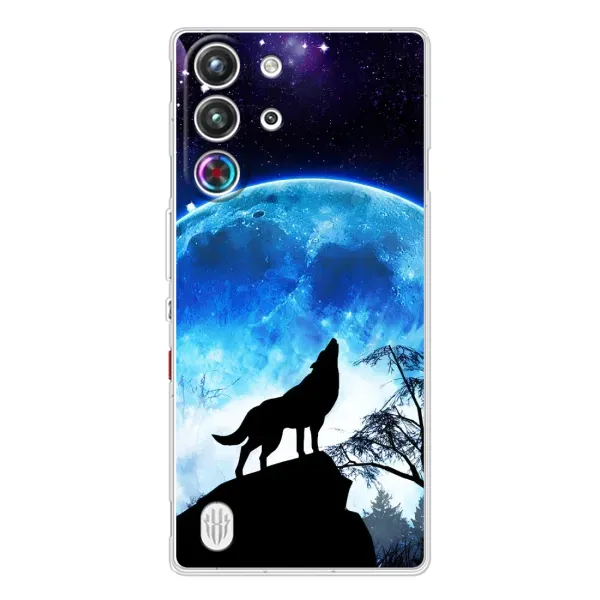 Чехол с рисунком «Воет на луну» для ZTE Nubia RedMagic 10 Pro Чехол с рисунком «Воет на луну» для ZTE Nubia RedMagic 10 Pro