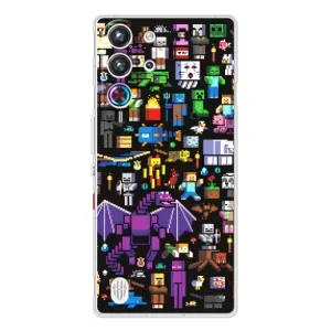 Чехол майнкрафт для ZTE Nubia RedMagic 10 Pro (Все персонажи)