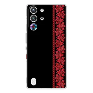 Силіконовый Чохол на ZTE Nubia RedMagic 10 Pro з картинкой Вишиванки (Вишиванка на чорному)