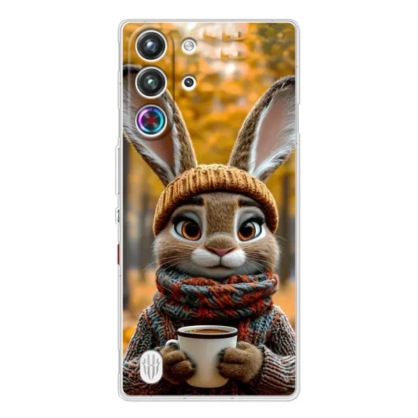 Чехол с рисунком «Зайчик с кофе» для ZTE Nubia RedMagic 10 Pro