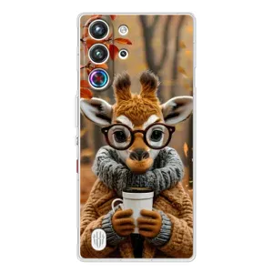 Печатный чехол «Зверята с кофе» для ZTE Nubia RedMagic 10 Pro (Жираф с кофе)