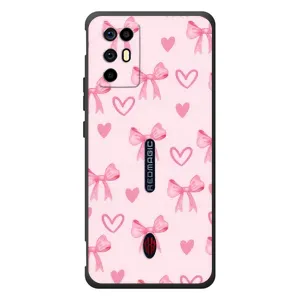 Чехол банты для ZTE Nubia RedMagic 6R (Бантики и сердечки)