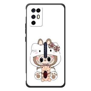 Чехол с принтом Лабубу для ZTE Nubia RedMagic 6R (Белый Лабубу)
