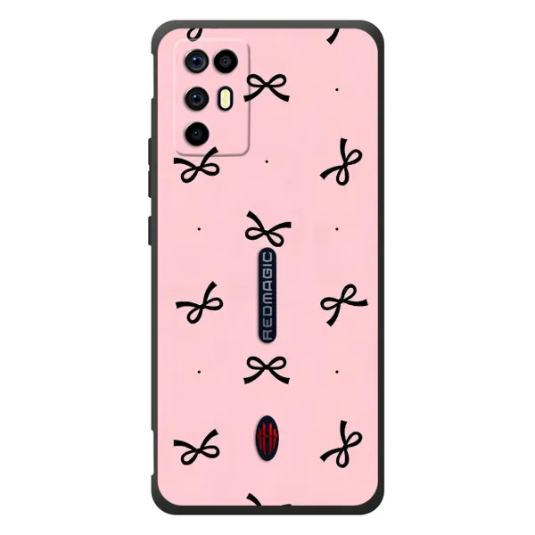 Чехол с рисунком «Черные бантики» для ZTE Nubia RedMagic 6R Чехол с рисунком «Черные бантики» для ZTE Nubia RedMagic 6R