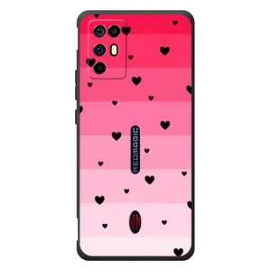 Чехлы с тематикой "Маленькие Сердечки" на ZTE Nubia RedMagic 6R (Чорные сердечки)
