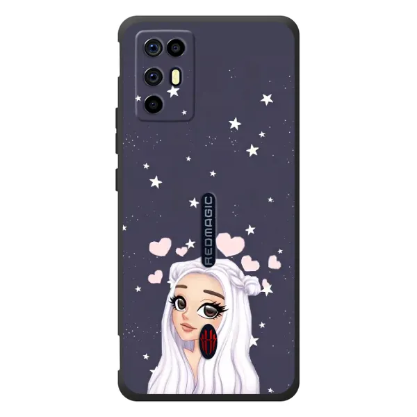 Чехол с рисунком «Девушка и сердечки» для ZTE Nubia RedMagic 6R Чехол с рисунком «Девушка и сердечки» для ZTE Nubia RedMagic 6R