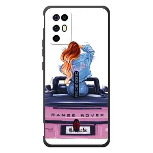 Силиконовый Чехол на ZTE Nubia RedMagic 6R с картинкой Стильных Девушек (Девушка на машине)