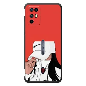 Силиконовый Чехол на ZTE Nubia RedMagic 6R с картинкой Стильных Девушек (Девушка Nike)