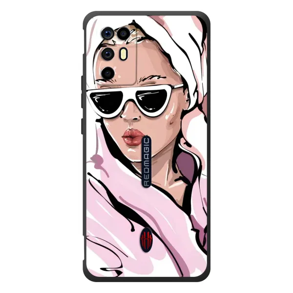 Чехол с рисунком «Девушка в халате» для ZTE Nubia RedMagic 6R Чехол с рисунком «Девушка в халате» для ZTE Nubia RedMagic 6R